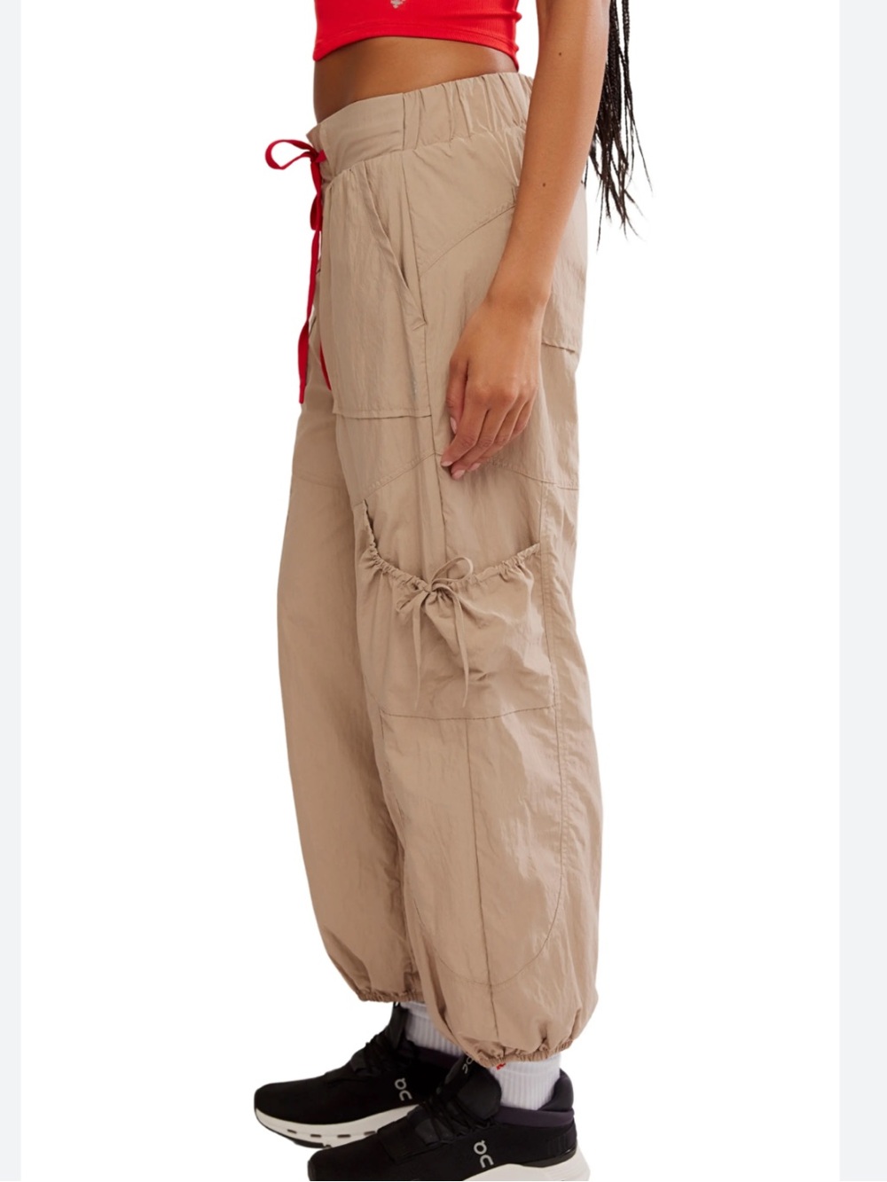 NWT Free People Movement High Point Hiking Joggers with Red Drawstring Size S - Picture 11 of 12